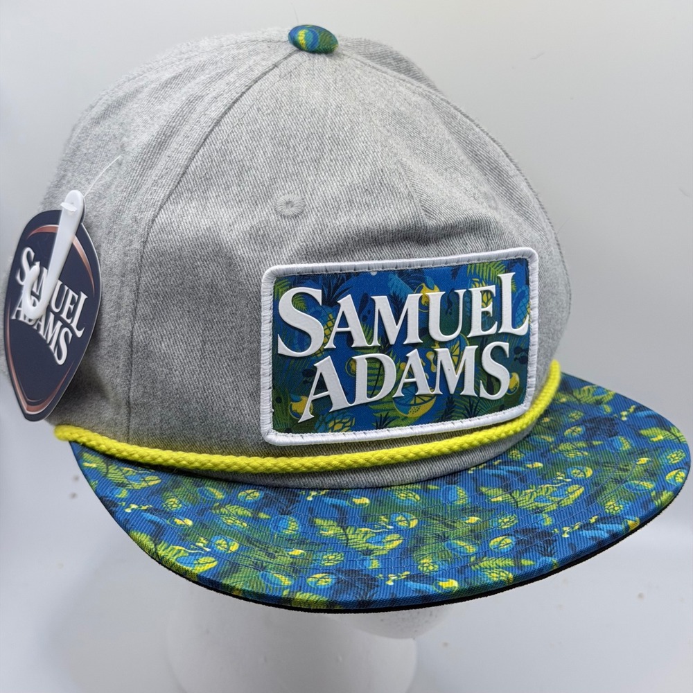 Samuel Adams Snapback Hat Tropical Floral Rope Hat Beer Brewery Cap NWT‎
